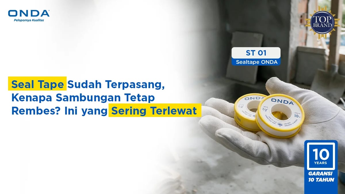 Seal Tape Sudah Terpasang, Kenapa Sambungan Tetap Rembes? Ini yang Sering Terlewat
